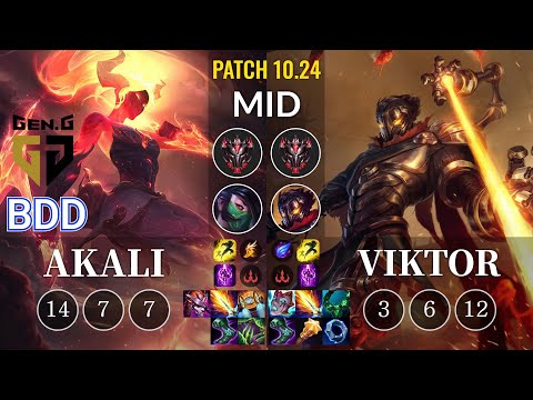 GEN Bdd Akali vs Viktor Mid - KR Patch 10.24