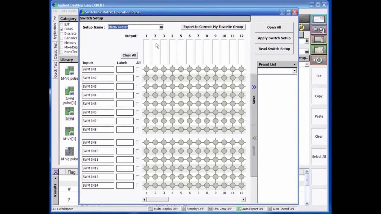 GUI-based switching matrix control [EasyEXPERT/B1500A PACT#35]
