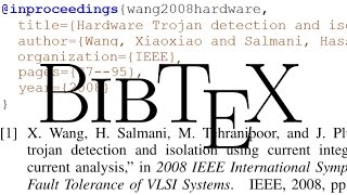 How to Generate References with LaTeX (BibTeX)