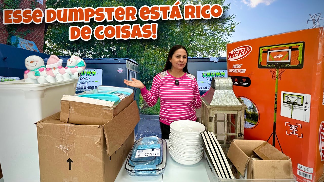 Esse dumpster está cheio de coisas!🇺🇸