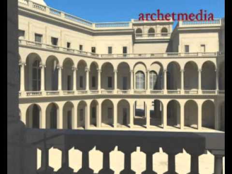 Visualization of Filippo Juvarra's Baroque Palace Project and Garden Plan from 1705