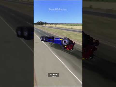 Mercedes-Benz Actros Truck Instant 600 MPH Blast - BeamNG.Drive #beamng #mercedes #truck #shorts