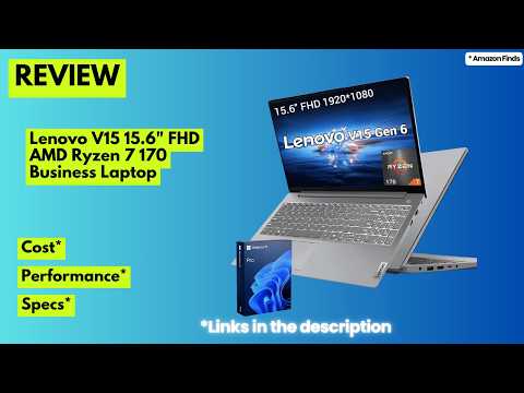 PCONLINE V15 Gen 5 15.6" FHD Business Laptop, 16GB DDR5 RAM, 1TB Storage, i3 6-core CPU, RJ-45, AI Copilot Key, Webcam w/Shutter, Security Chip Discrete TPM 2.0, Black video review thumbnail