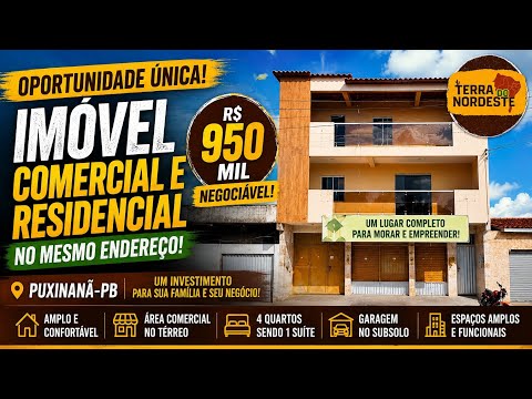 COMO MORAR E EMPREENDER NO MESMO ENDEREÇO? CONHEÇA ESTE IMÓVEL EM PUXINANÃ-PB