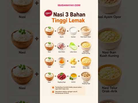 Nasi 3 Bahan Tinggi Lemak untuk Anak 12 Bulan ke Atas, BB Naik Optimal! #ibudanayah