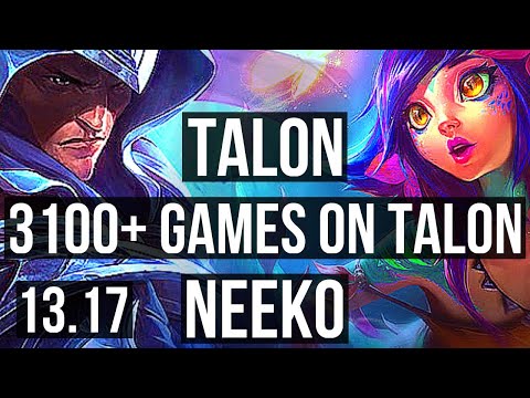 TALON vs NEEKO (MID) | 3100+ games, 7 solo kills, 1.7M mastery, 7/2/3 | KR Grandmaster | 13.17