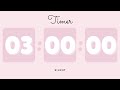 3 Hours Silent Timer With Cute Ending Alarm Pastel Pink Timer