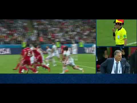 Iran vs Spain 0-1 Iran's disallowed goal