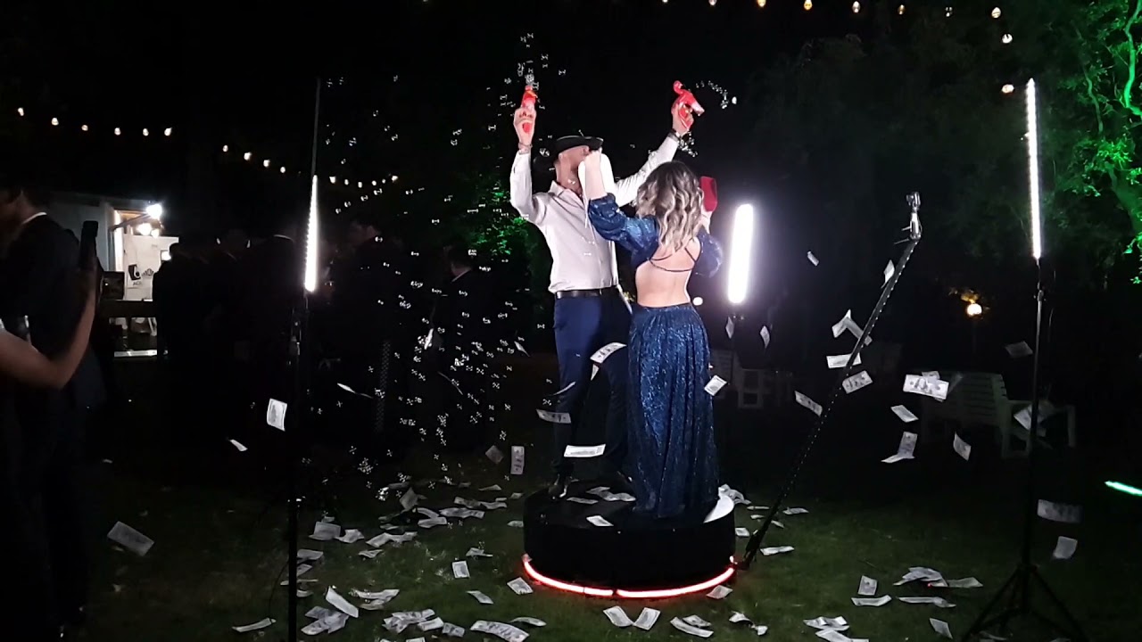 360 X Video Booth set up at the wedding party | 360 x slow motion booth outdoor installation