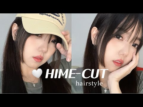 HIME-CUT hairstyle ⋆˙⟡♡ Cutting my hair at home & how...