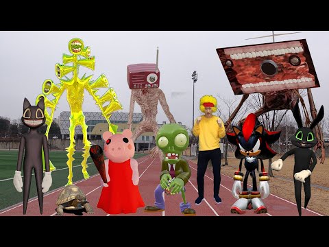 Siren Head VS Cartoon Cat VS Piggy VS Zombie VS Human Hulk Running competition #3