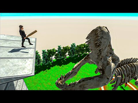 Skeleton Dinosaur Eats Feed - Animal Revolt Battle Simulator