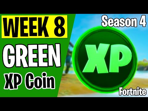 WEEK 8 - ALL Green XP Coin Locations - Fortnite Season 4