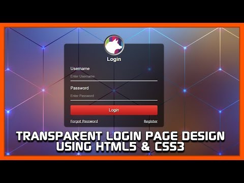 Transparent Login Page Design Using HTML5 CSS3