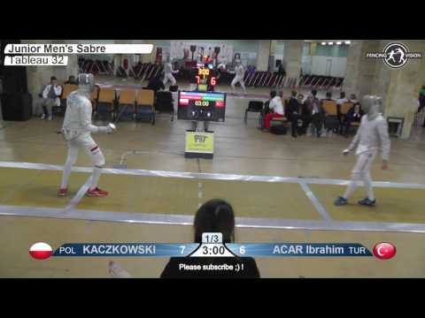 FE M S Individual Juniors Plovdiv BUL ZC Europe 2017 T32 15 yellow KACZKOWSKI POL vs ACAR TUR