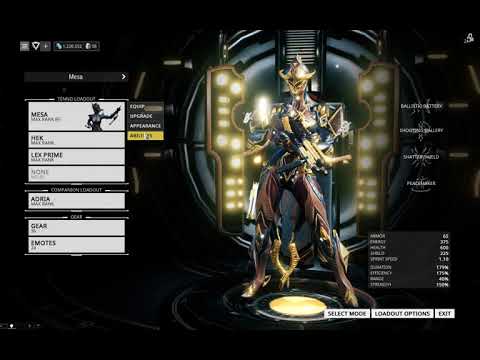 Warframe Mesa Presidio Skin/Build/Gameplay