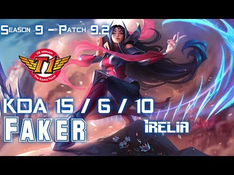 SKT Faker IRELIA vs LISSANDRA Mid - Patch 9.2 KR Ranked