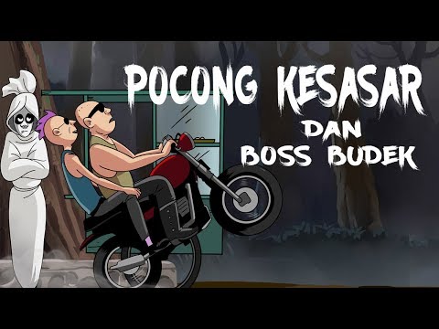 Kartun Lucu Horor - Pocong Kesasar dan Boss Budek
