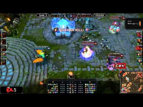 Doublelift under fountain Pentakill (CLG.NA Vs Fnatic Game 1 - IPL5)