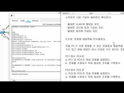 [CCNA 2]PT 6.2.3.7 Packet Tracer - Troubleshooting a VLAN Implementation - Scenario 1(ver.KOR)