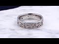 video - Mokume Band with Vine Overlay and Two Diamond Channels