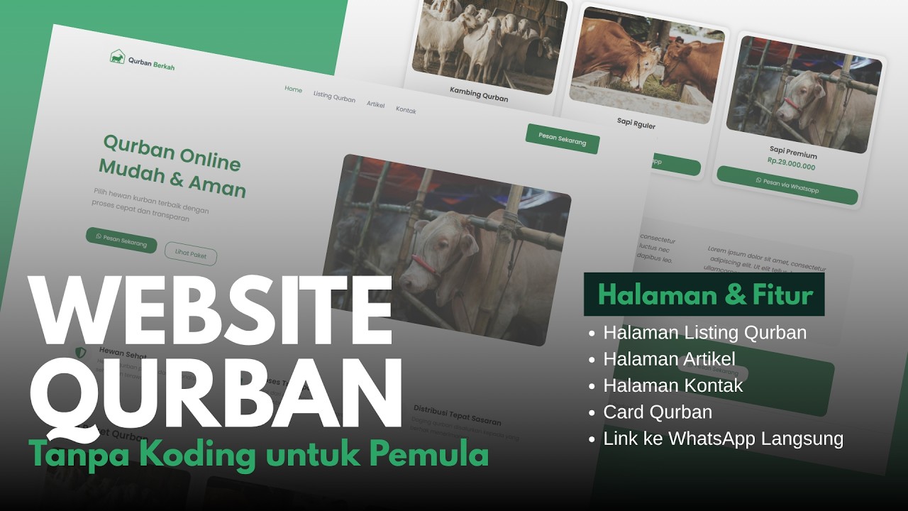 Cara Membuat Website Qurban Tanpa Koding untuk Pemula - Full Lengkap