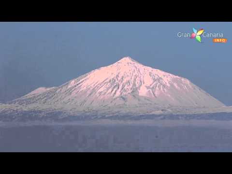 Snow on the Teide, Tenerife, as seen from Gran Canaria