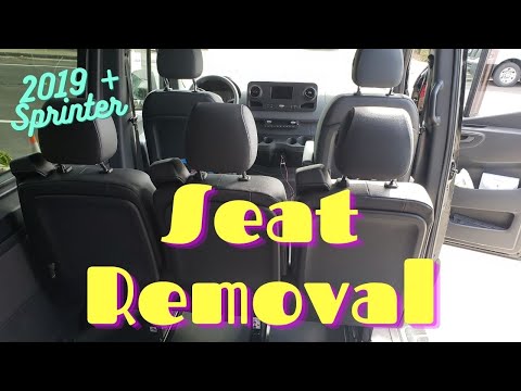 Part of a video titled How To Remove Mercedes Sprinter Van Rear Seats VS30 907 - YouTube