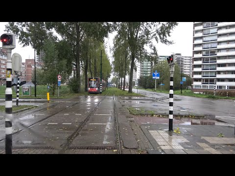 HTM tramlijn 17-15 Wateringen - Station Den Haag Centraal - Nootdorp | regen | 2020