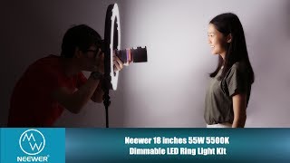 SET-UP INSTRUCTION| Neewer 18 inches 55W 5500K Dimmable LED Ring Light Kit