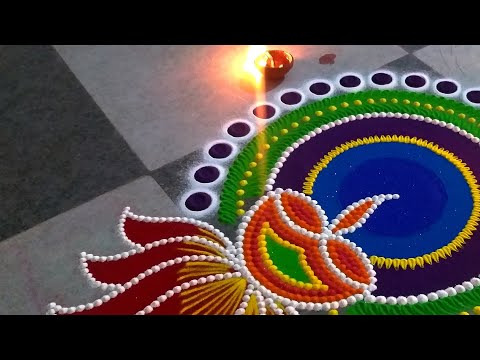 sanskar bharti rangoli design large and colorful by poonam hedau