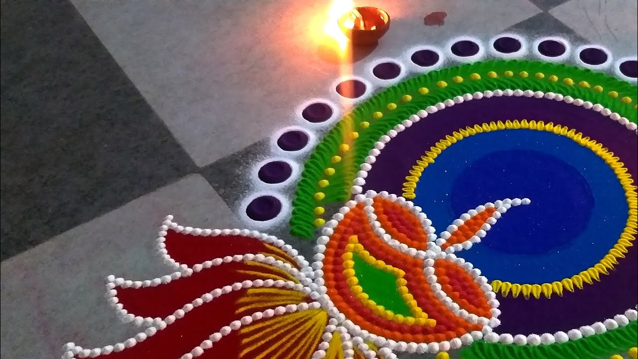 Sanskar bharti rangoli design large and colorful by poonam hedau