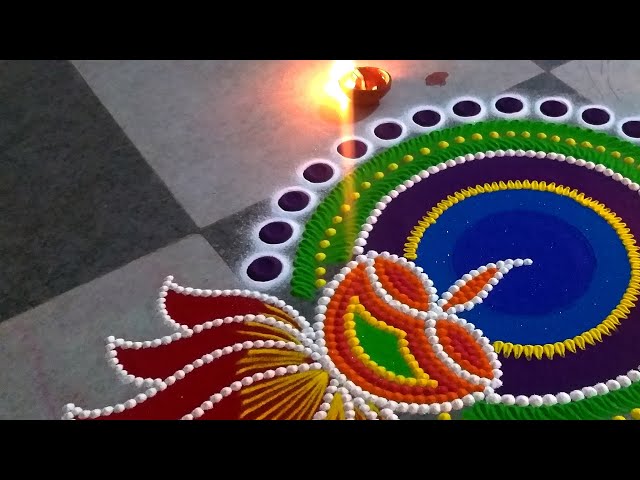 Sanskar bharti rangoli design large and colorful by poonam hedau