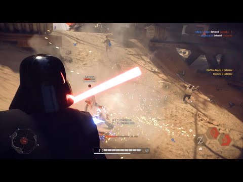 Vader and Villians Fight Heroes on Jakku STAR WARS Battlefront II