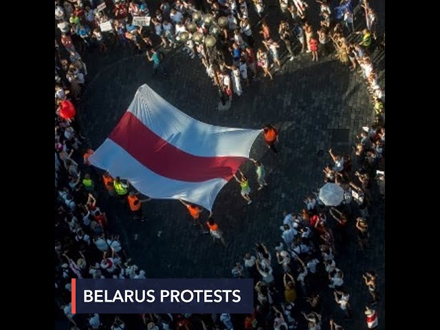 ‘Free Belarus,’ protesters demand as rallies reach Prague