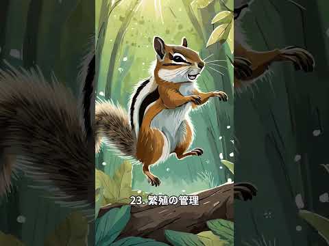 岩の中に隠れて種を食べる小さなシマリス