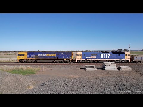 3XM4 Pacific National Steel Train With NR17 & 8117 At Gheringhap Loop (16/8/2023) - PoathTV Railways