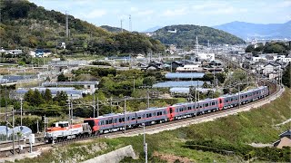 名鉄9500系＋名鉄9100系甲種輸送　三河大塚駅付近にて