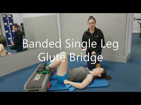 Elevated Banded Single Leg Glute Bridge