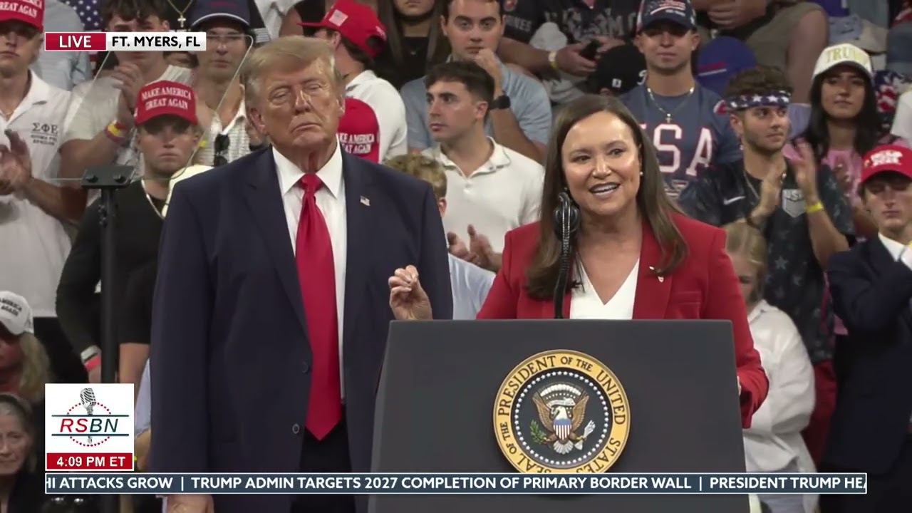 Sen. Ashley Moody in Fort Myers: “Largest Ever Drop in Violent Crime” at Trump’s Fort Myers Rally