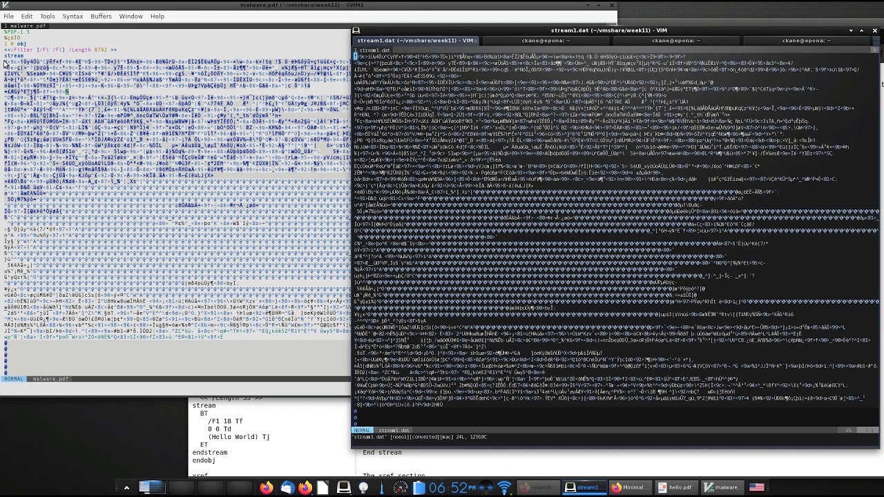 CS6038 2020: Week 11 Lec. 3 - Using PDF analysis tools on Lab 8 malware.pdf