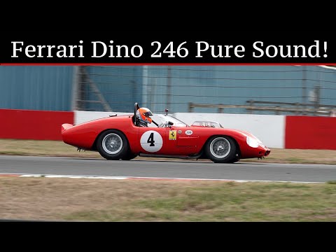 Thumbnail for 1960 Ferrari Dino 246 S Driven on the Limit at Donington Park! - Pure Sound! by Ferrari, Sports car, Car