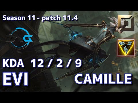 【韓国サーバー/C1】DFM Evi カミール(Camille) VS ナー(Gnar) TOP - Patch11.4 KR Ranked【LoL】