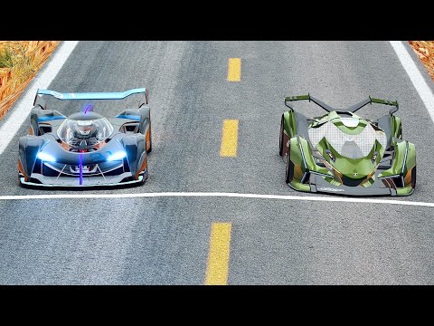Lamborghini V12 Vision GT vs McLaren Ultimate Vision GT - Desert Drag Race
