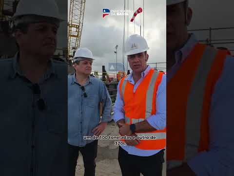 Ponte Salvador-Itaparica acelera obras com guindastes de até 320 toneladas e mão de obra baiana