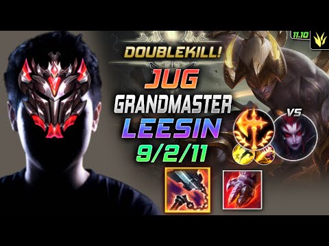 GrandMaster Lee Sin Jungle vs Elise - 천상계 정글 리신 템트리 룬 선혈 정복자 リー・シン Ли Син 盲僧 李星 - LOL KR 11.10