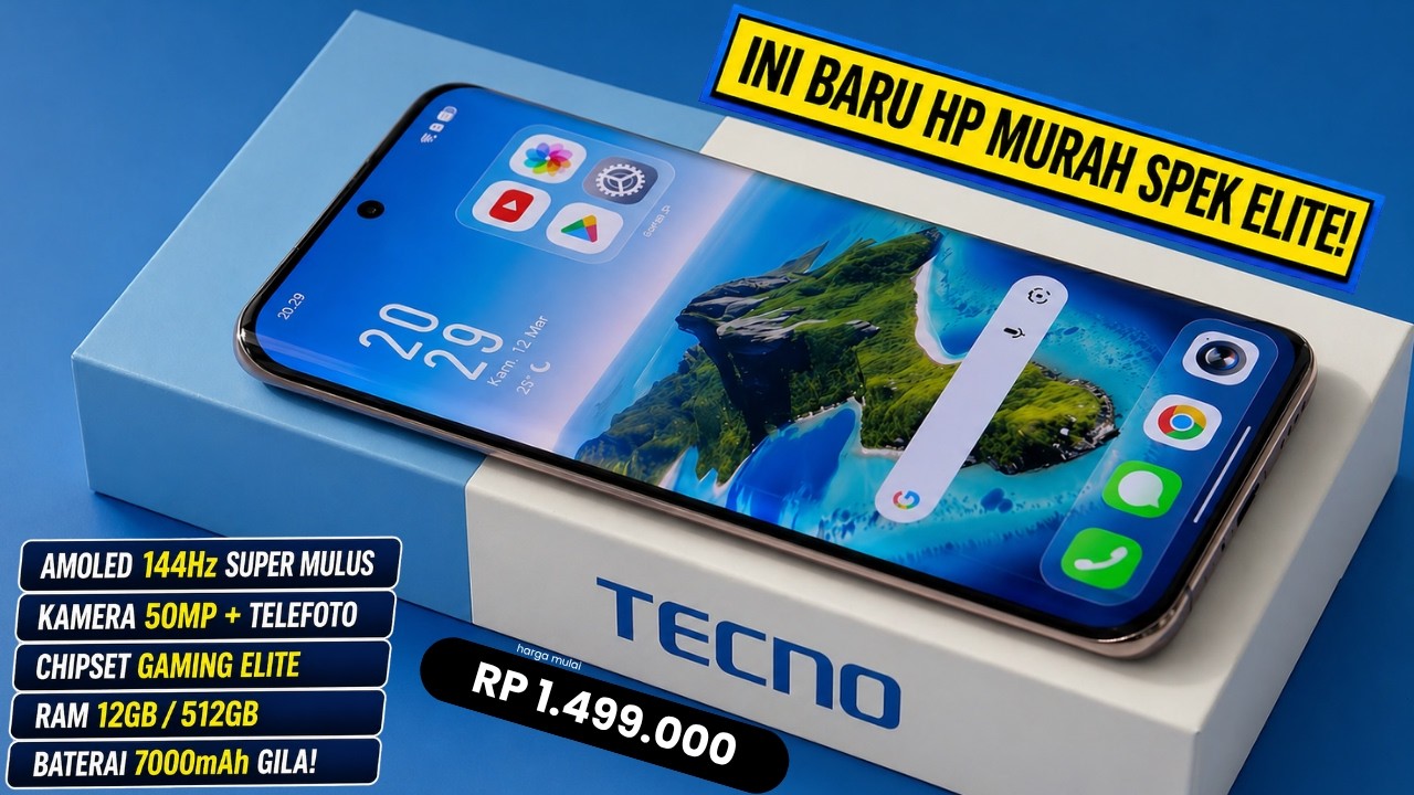BARU DIRILIS‼️RAM 12/512 GB, 7000mAh - HP TECNO TERBARU DAN TERBAIK DI APRIL 2026