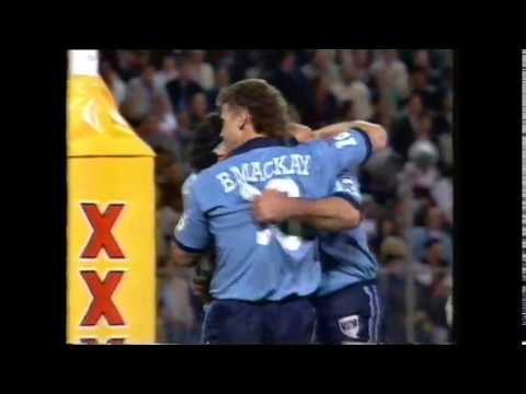 Bradley Clyde try - State of Origin Game 3 1994 (Graeme Hughes commentary)