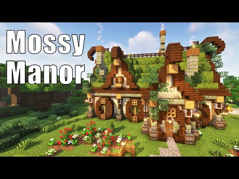 Minecraft Mossy Manor House tutorial | Fantasy Moss Cottage build