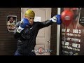 DEVIN HANEY LIGHTS UP DOUBLE END BAG IN PREPARATION FOR NOVEMBER 9th TITLE DEFENSE
